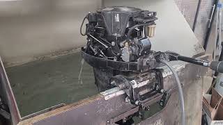 25hp Merc Rebuilt the carb and tank test outdoors outboard boat [upl. by Erdnoid]