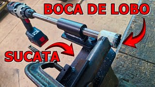 MAQUINA DE FAZER BOCA DE LOBO EM TUBO FEITA DE SUCATA [upl. by Haleemak]