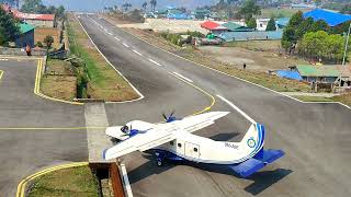 Lukla Airport A day spotting planes in the worlds most dangerous airport  Tenzing Hillary Airport [upl. by Ariayek249]