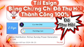 Hướng Dẫn Cài Esign kí ipa Hack vv bằng Chứng Chỉ Đã Thu Hồi Thành Công 100 [upl. by Aitram]