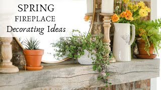 Spring Fireplace Decorating Ideas  HOW TO STYLE A MANTEL  Spring Decorating Tutorial [upl. by Pouncey]