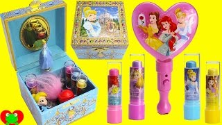 Disney Princess Cinderella Music Box Lip Balms and Surprises [upl. by Enillebyam]