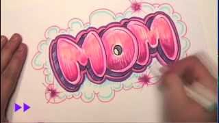 How to Draw Graffiti Letters  Write Mom in Bubble Letters  MAT [upl. by Alisen]