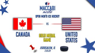 2022 Maccabiah Games  Open Mens Ice Hockey Final  USA vs Canada [upl. by Elinnet]