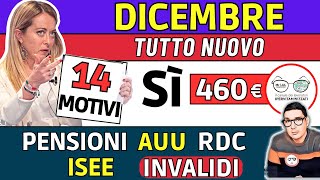 🔴 DICEMBRE ➜ 14 NOVITà Sì BONUS ISEE 460€ e AUMENTI 💶 INPS PAGA ANTICIPI AUU RDC PENSIONI INVALIDI [upl. by Oirasec601]