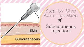 StepbyStep Subcutaneous injection and rights of administration [upl. by Varien]