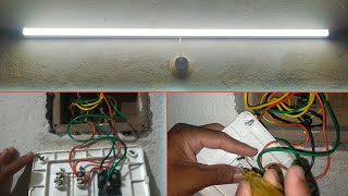 Installation of LED Tube light with complete wiring connection  Fitting and wiring of Tube light [upl. by Joly]