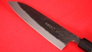 Takayuki Iwai Aogami super Kurouchi Finish Santoku Knife [upl. by Benjy12]