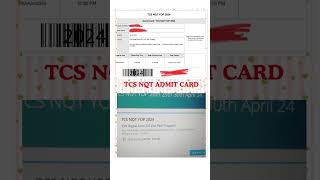 TCS NQT SENDING ADMIT CARDS tcsnqt hallticket admitcard tcs shorts ytshorts thinkcareers143 [upl. by Melisse]