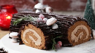 Bûche de Noël A French Christmas Dessert • Tasty [upl. by Etnoid]