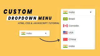 Custom Dropdown Menu in HTML CSS JavaScript [upl. by Yrallih]