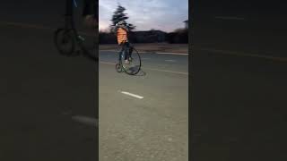 Penny farthing unicycling high wheel unicycles mike arotsky David Bowie [upl. by Nibla444]