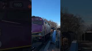 mbta wash train at Readville train railfanning commuterrail passengertrain publictransport [upl. by Nahc]