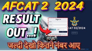 AFCAT 2 2024 Result Out  AFCAT 2 2024 Cut off Marks  AFCAT 2 2024 Result  AFCAT Result [upl. by Eniowtna167]