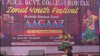 सारी जानू सूं Haryanvi Solo Dance Aagaaz Zonal Youth Festival PtNRS Govt Coll Rohtak [upl. by Sitnalta128]