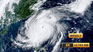 Timelapse of Super Typhoon Krathon 4K UHD Himawari Satellite Images Philippines and Taiwan Oct 2024 [upl. by Notyard492]