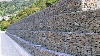 Gabion retaining wall construction procedure [upl. by Tychonn]