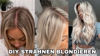 Haarsträhnen selber Blondieren DIY [upl. by Yrocal595]