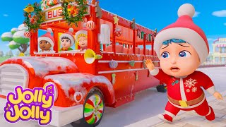 Bus Song for Christmas  Wheels on the bus  More  Jolly Jolly Nursery Rhymes [upl. by Ardnoel187]