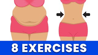 8 Best Standing Exercises Belly Fat Workout To Lose Weight Fast At Home [upl. by Eikin864]