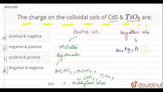 The charges on the colloidal CdS sol and TiO2 sol are respectively  CLASS 12  JEE MAIN 2021 [upl. by Aneeb]