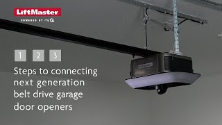 How to Install and Connect a NextGeneration LiftMaster Belt Drive Garage Door Opener [upl. by Stedt971]