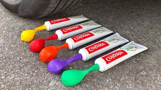 Experiment Car Vs Toothpaste amp Balloons amp Food  Crushing Crunchy amp Soft Things by Car  Experiment [upl. by Thin]