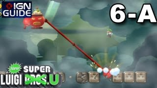 New Super Luigi U 3 Star Coin Walkthrough  Meringue Clouds Airship Bowser Jr Showdown [upl. by Nauqal]