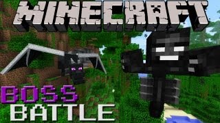 Wither VS Ender Dragon Minecraft Boss Battle [upl. by Gnauq527]