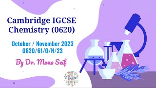 IGCSE CHEMISTRY SOLVED past paper 062061ON23  October  November 2023 Paper 61 [upl. by Eicam]