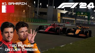 CARLANDO IS BACK  F1 24 Two Player Career  Part 1 Bahrain [upl. by Schaffer]