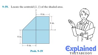 Statics 959  Locate the centroid x̄ ȳ of the shaded area [upl. by Berny]