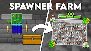 Minecraft Easy Zombie amp Skeleton Mob Spawner XP Farm  Tutorial 121 [upl. by Jarrid18]