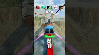 NOOB vs PRO vs HACKER vs HEROBRINE Car Jump Challenge 14 💀 🚗 shorts beamngdrive [upl. by Nilrem634]