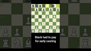 Early Casting leads to Checkmate chess castling castle checkmate shorts chessgame [upl. by Jotham]