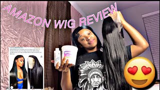 REAL AMAZON WIG REVIEW  start to finish 🩷 [upl. by Gerstner940]