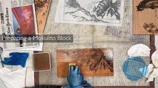 Preparing a Mokulito Block MokulitoMokuhanga Project combining wood litho amp Japanese woodblock [upl. by Naillik]