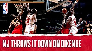 MJ Throws It Down On Dikembe  The Jordan Vault [upl. by Tteirrah832]