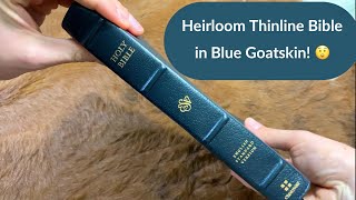 Blue Goatskin Heirloom Thinline Bible by Crossway ESV 4K 60FPS [upl. by Pablo89]