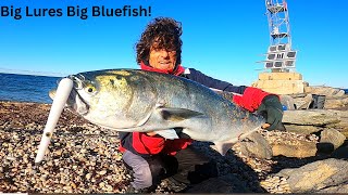 Spinning For Big Bluefish On Lures  USA trip Part 1 [upl. by Einnalem546]