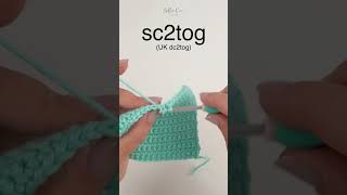 Sc2tog  How to single crochet 2 together UK dc2tog crochettutorial [upl. by Hamachi]