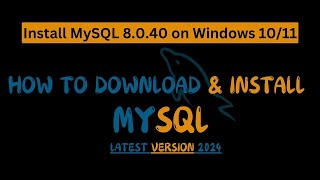 How to Download Latest MySQL Server in PCLaptop Windows 1011 [upl. by Masha]