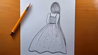 Come disegnare il didietro di una ragazza con i capelli lunghi 💚 Disegno una ragazza a matita [upl. by Neerak]