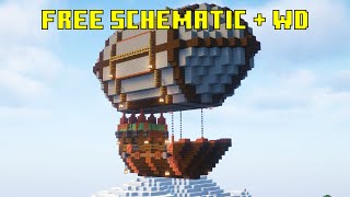 Minecraft Steampunk Airship  Tutorial  FREE schematic [upl. by Sakmar639]