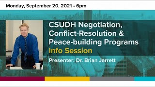 Info Session CSUDH Negotiation Conflict Resolution amp Peacebuilding Programs [upl. by Htebazie166]