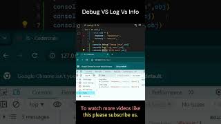 Interview Challenge  137  Console Log Vs Debug Vs Info in JS javascriptdeveloper [upl. by Adey]