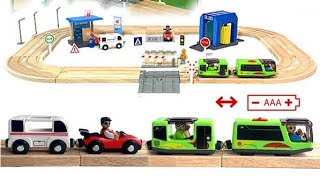 Playtive Junior wooden Motorway Set and Brio trains [upl. by Nuajed572]