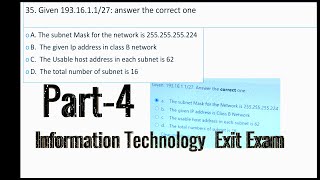 Exit exam for information technology 2016 EC  part4 [upl. by Atikat15]