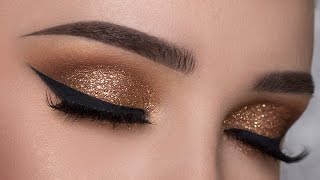 EASY Copper Glitter Smokey Eye Makeup Tutorial [upl. by Kayley]