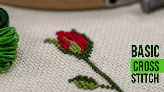 A Beginners guide to cross stitch  Floral Cross Stitch Pattern [upl. by Inalej]